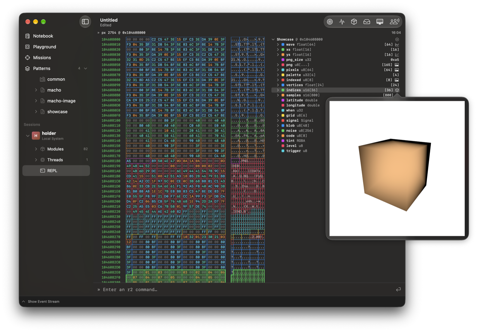 Vertices and indices as a 3D model luma-pattern-3d